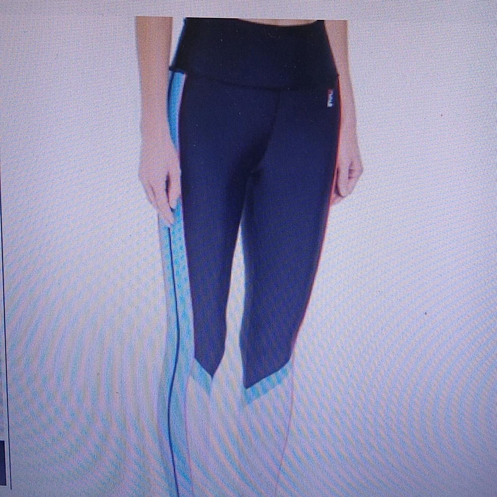 PE Nation backboard leggings black sky white size small